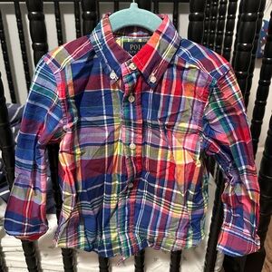 Ralph Lauren Kids Colorful Plaid Button Down Shirt